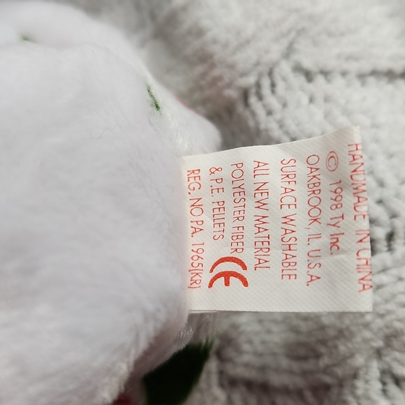 🕸98" Ty Beanie Baby " Holiday Teddy " Bear, With Tags Attached - Picture 8 of 12